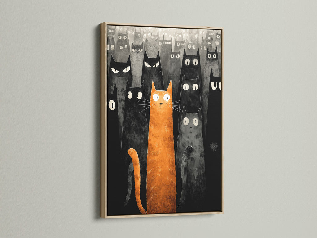 Artwork in an oak frame is displayed. The frame enhances the art. The natural wood grain complements the artwork. This piece adds warmth to any room. Discover the beauty of framed art