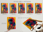 Available options include a stretched canvas print fine art poster paper and a floating frame. Select your preferred style to customize your artwork. Each option offers a unique way to display your chosen art.