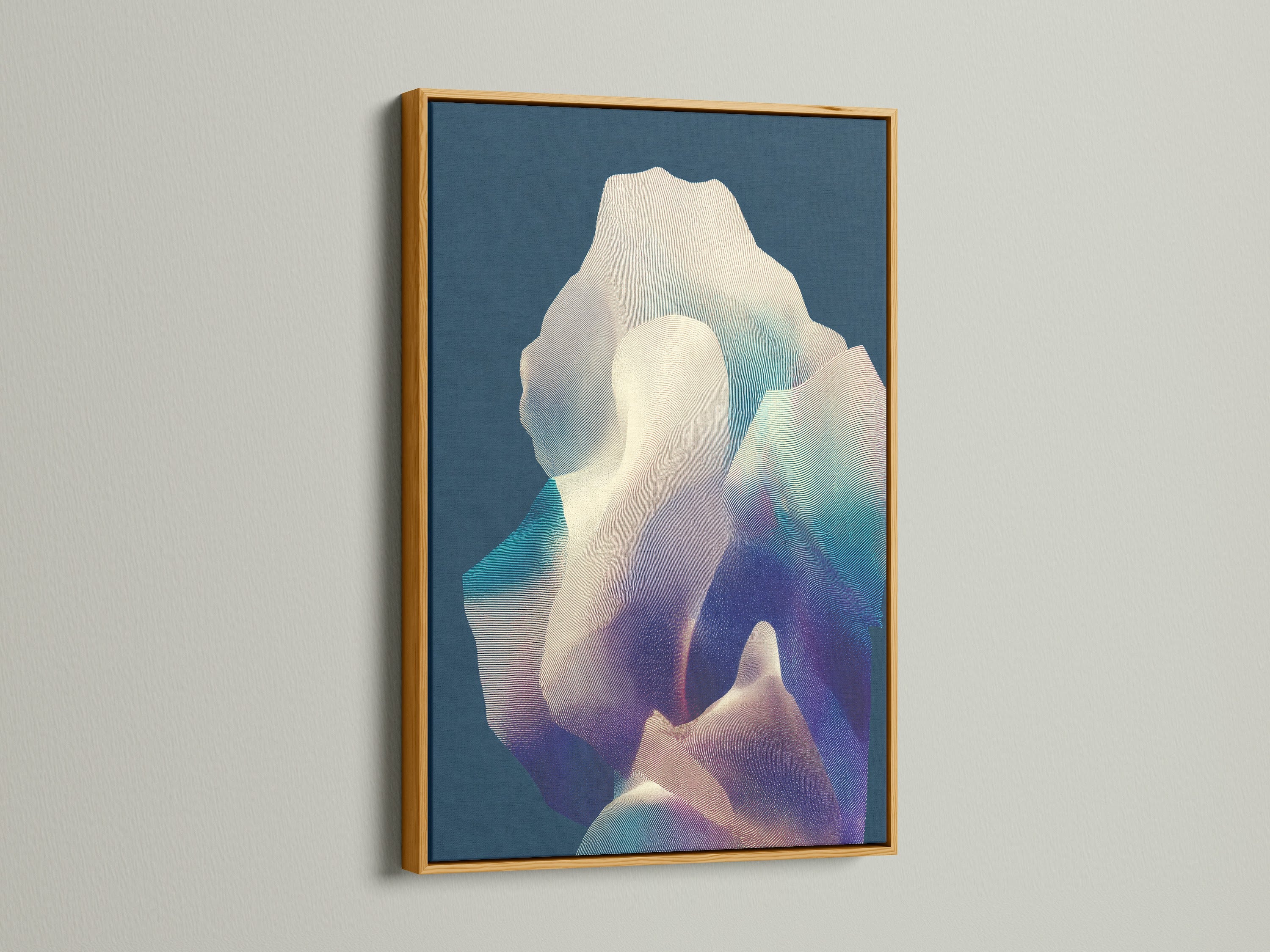 Elevate your artwork with this gold frame. The metallic finish adds a touch of luxury. This frame enhances the richness of your art. It creates a glamorous and sophisticated look. Perfect for adding a hint of opulence.