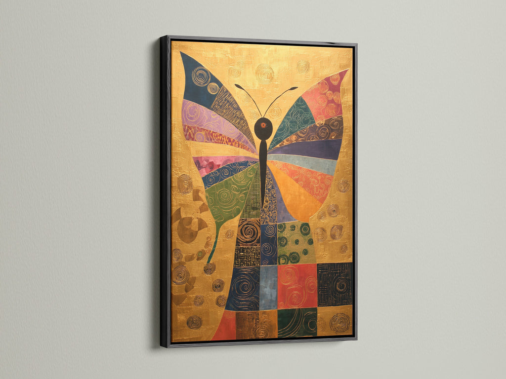 Artwork is encased in a sleek black frame. The black frame provides a sophisticated contrast. It makes the artwork more striking. The frame adds a touch of elegance to the artwork.