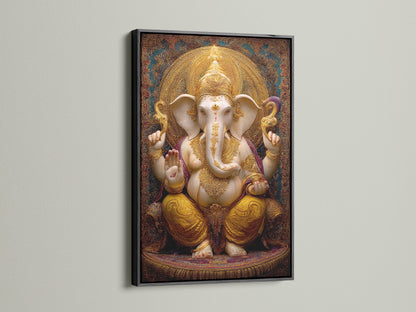 Black frame displaying artwork. The artwork is framed in a sleek black frame. The black frame contrasts with the wall. This makes the artwork pop. A bold and stylish choice for your home or office decor.