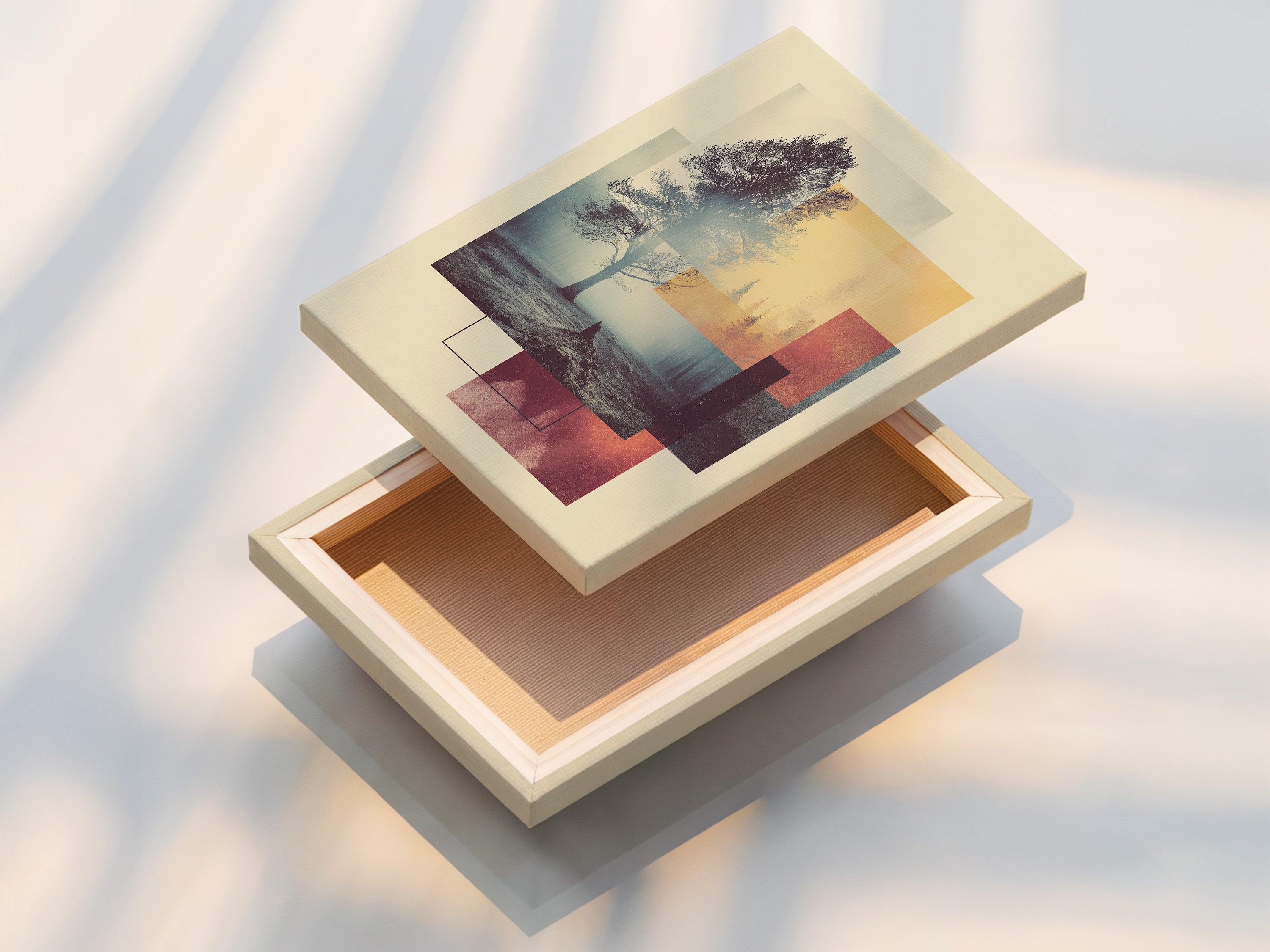 Abstract Tree Art Print - Modern Nature Wall Art, Geometric Landscape Poster, Contemporary Home Decor, Minimalist Artwork