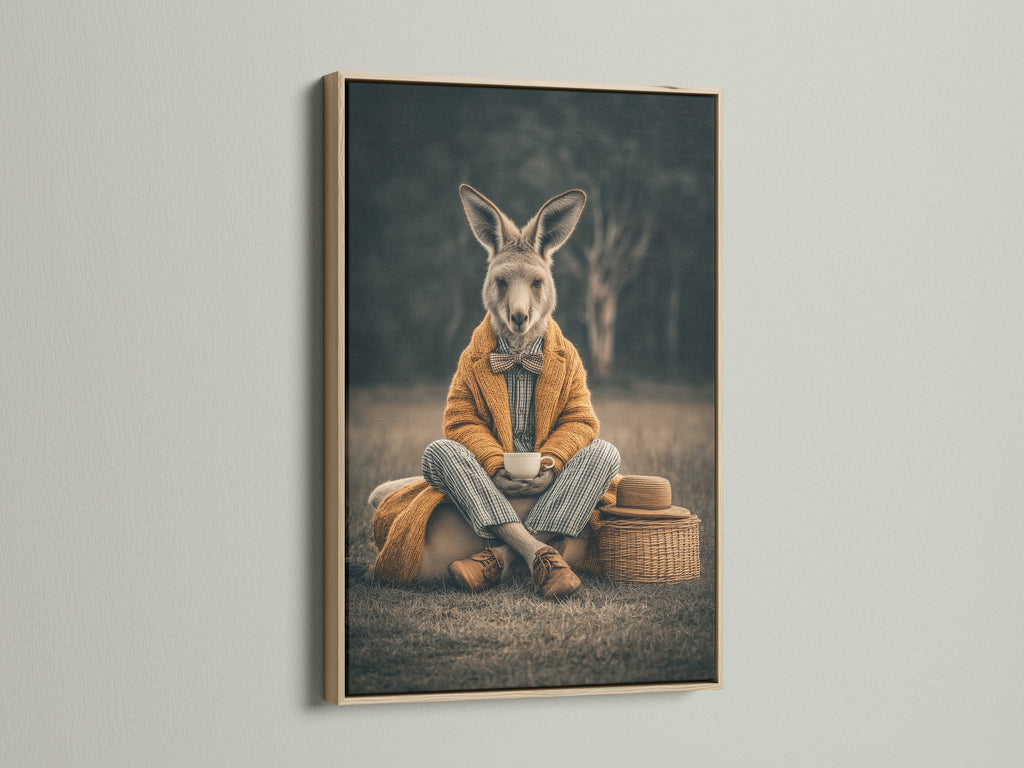 Enhance your home with a vintage animal print. This artwork features a rabbit in an oak frame. It's perfect for adding character to your walls. Ideal for study rooms or nurseries this piece exudes sophistication. The oak frame complements the contemporary style. This rabbit wall art will add a whimsical touch.
