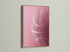 Oak Frame displayed on a wall. This frame enhances a pink basketball art print. The oak frame offers a natural touch. It enhances artwork for a gallery-worthy display. Elevate your space with framed art.