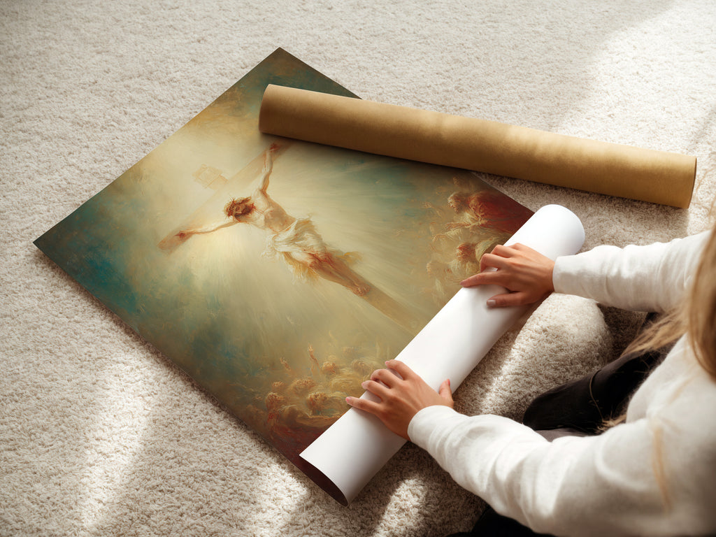A woman is carefully handling a fine art poster paper. She is preparing the paper for printing. The poster paper is of the highest quality. It will ensure a vibrant and lasting print. Discover our premium fine art poster paper options. Create stunning artwork with our exceptional materials. Experience the difference with our fine art paper.