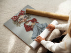 A woman is carefully rolling a fine art poster paper. She is ensuring it is in perfect condition. The fine art poster paper is high quality. It is ready for printing your favorite artwork. Get ready to showcase artwork in your home with pride.