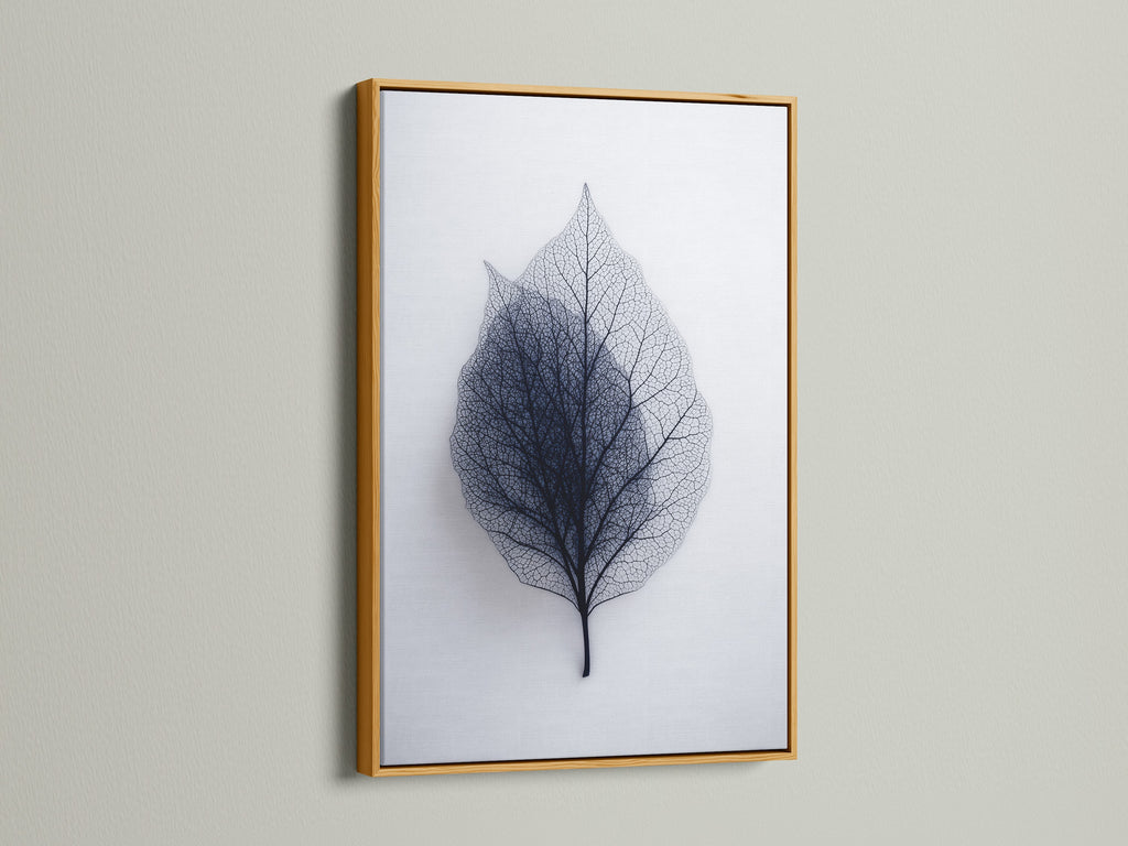 A gold frame highlights leaf art. The gold frame adds a touch of luxury and elegance. This frame enhances the artwork's warm tones. Perfect for creating a glamorous display. Transform your art with a gold frame.