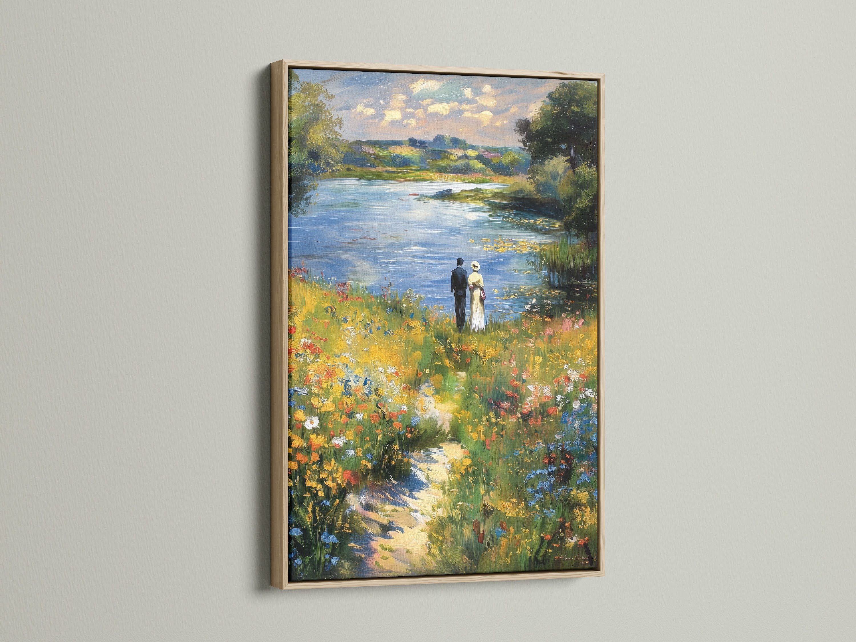 Enhance your artwork with a natural oak frame. The light wood complements the art beautifully. It adds warmth to any room. Perfect for a classic or contemporary look. Order yours today and elevate your art.
