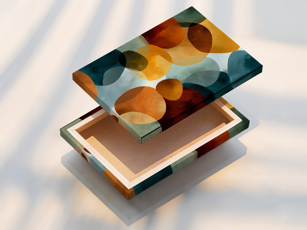 Abstract Geometric Canvas Print - Modern Organic Shapes Wall Art, Contemporary Home Decor for Living Room