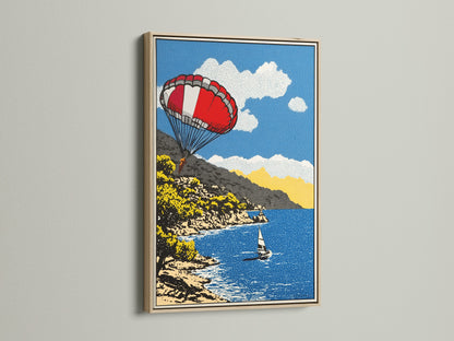 The oak frame showcases artwork beautifully. The light wood grain complements various art styles. This frame brings warmth and natural elegance to any space. It enhances the artwork's visual appeal.