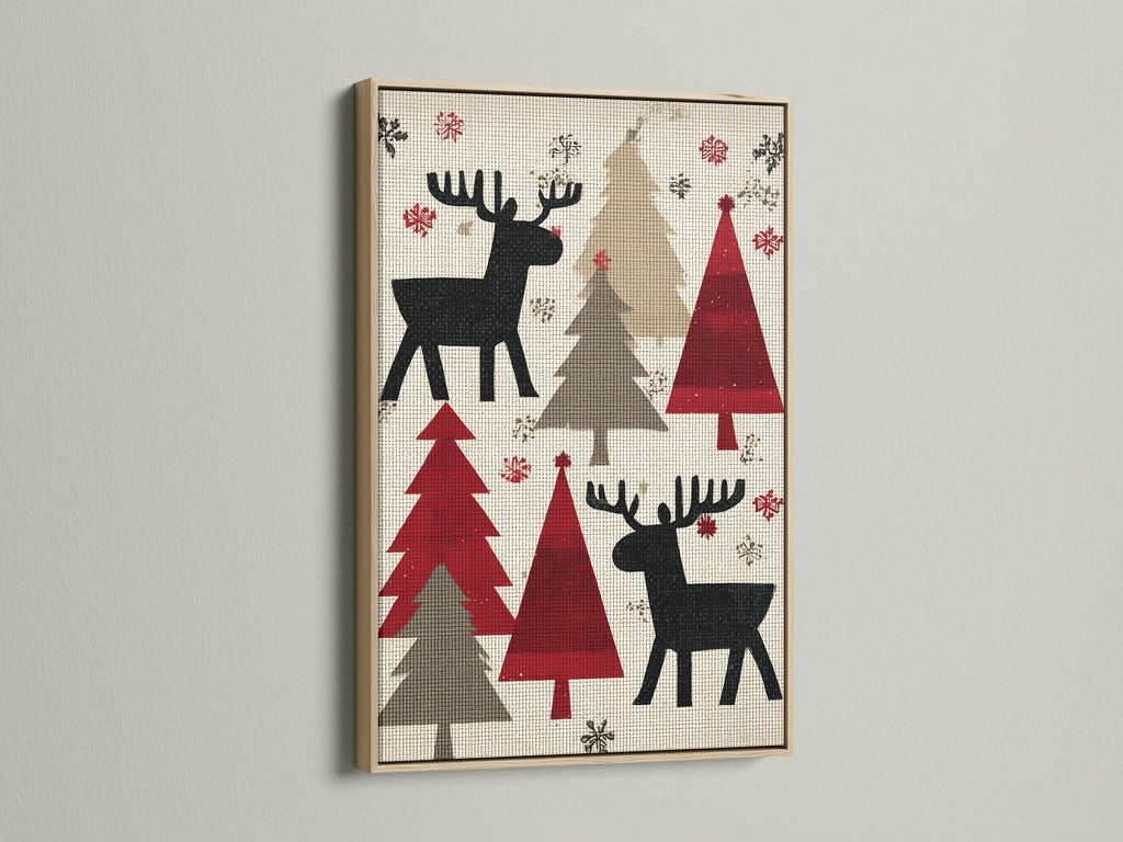 Artwork in an oak frame is displayed. The oak frame enhances the artwork with a natural touch. This frame provides a classic and warm aesthetic. Perfect for various art styles and home decor.