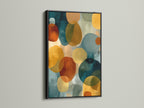Abstract Circle Canvas Print - Modern Geometric Wall Art, Teal Orange Contemporary Artwork for Living Room Decor