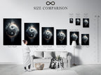 A size comparison chart displayed in an interior setting. Visualize the perfect art size for your space. This chart helps you choose the right dimensions. Find the ideal fit for your walls with framed art. Transform your home with perfectly sized artwork.