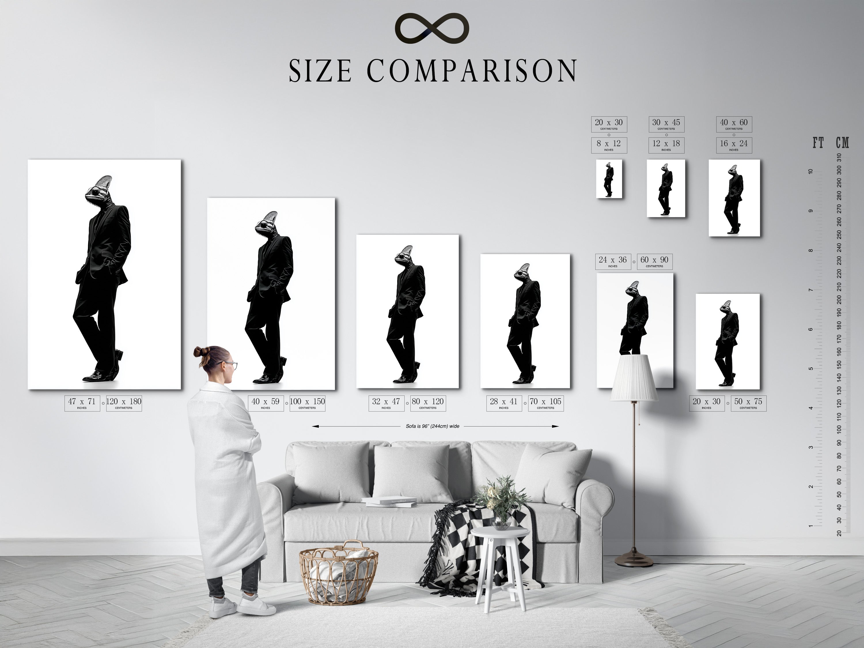 A size comparison chart helps visualize art in your space. See how different sizes fit your interior. This chart makes choosing art easier. Compare sizes to find the perfect fit. Plan your art arrangement with our guide.