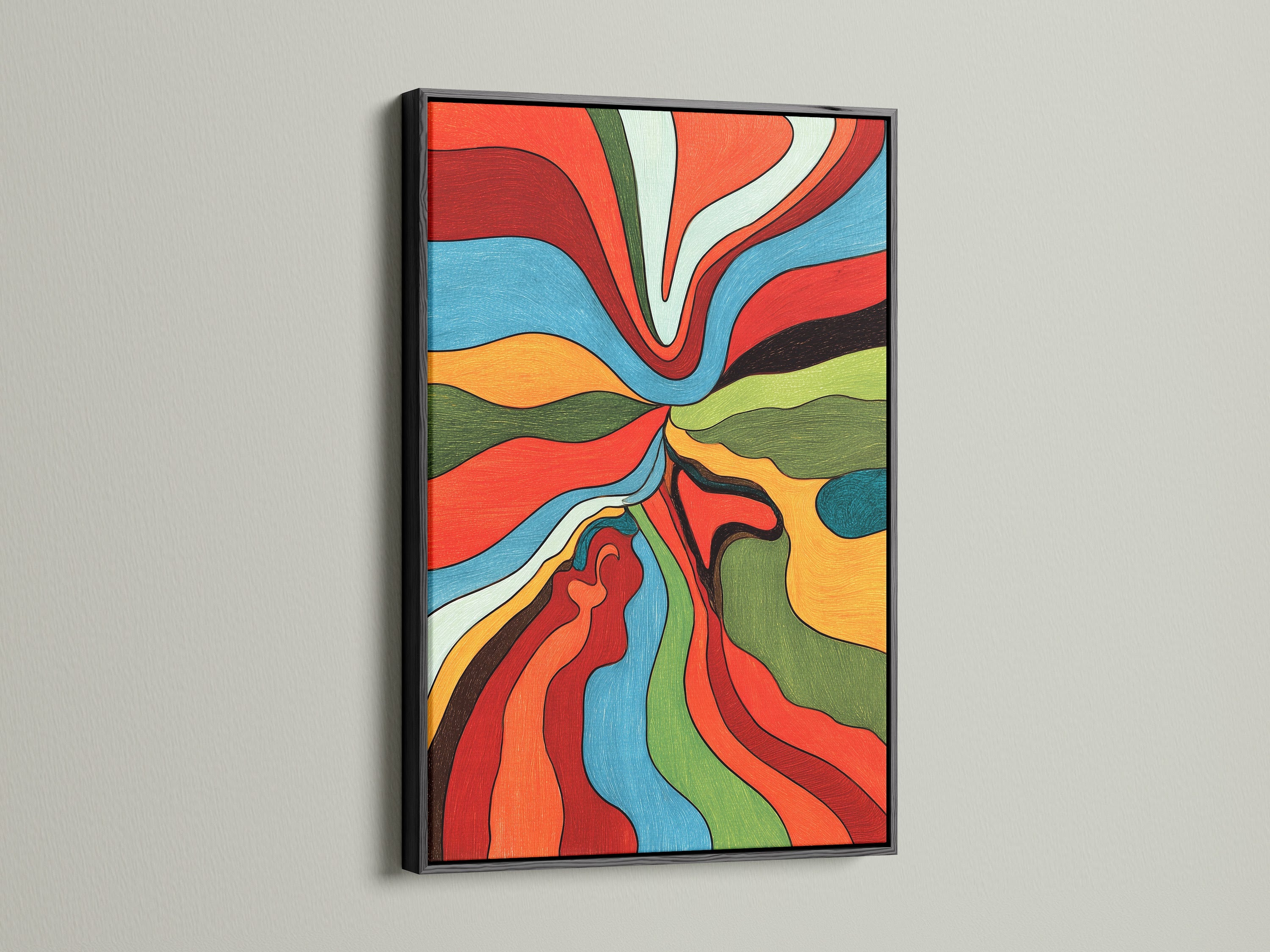 This artwork features a striking black frame. The frame adds a bold and dramatic touch. It enhances any art piece. View our black frames and transform your artwork into a statement piece. Order yours online today.