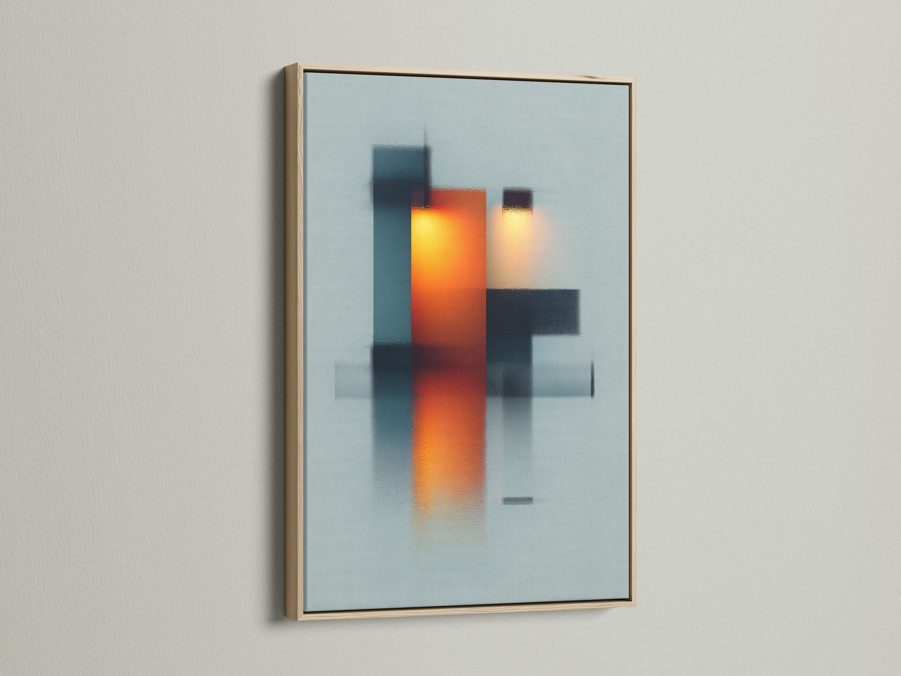 Here's a close-up of an oak frame. The wood grain is beautiful. This frame adds warmth to any art piece. It's a classic choice for showcasing artwork. Discover the beauty of oak framing for your prints.