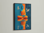 Transform your space with our modern Buddha artwork. This canvas print features a sleek black frame. The teal and gold design adds a touch of sophistication. Perfect for minimalist and contemporary interiors. Create a calming zen atmosphere with this elegant piece.
