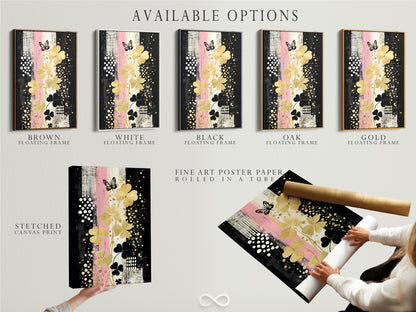 Available options for the Clover Canvas Print art. Choose from a stretched canvas print fine art poster paper or a floating frame. Customize your modern botanical artwork to suit your taste.