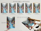 Explore available options for the Village River artwork. Choose from a stretched canvas print. Select a fine art poster paper or a floating frame. Find the perfect format to suit your style and space. Personalize your artwork to match your unique taste.