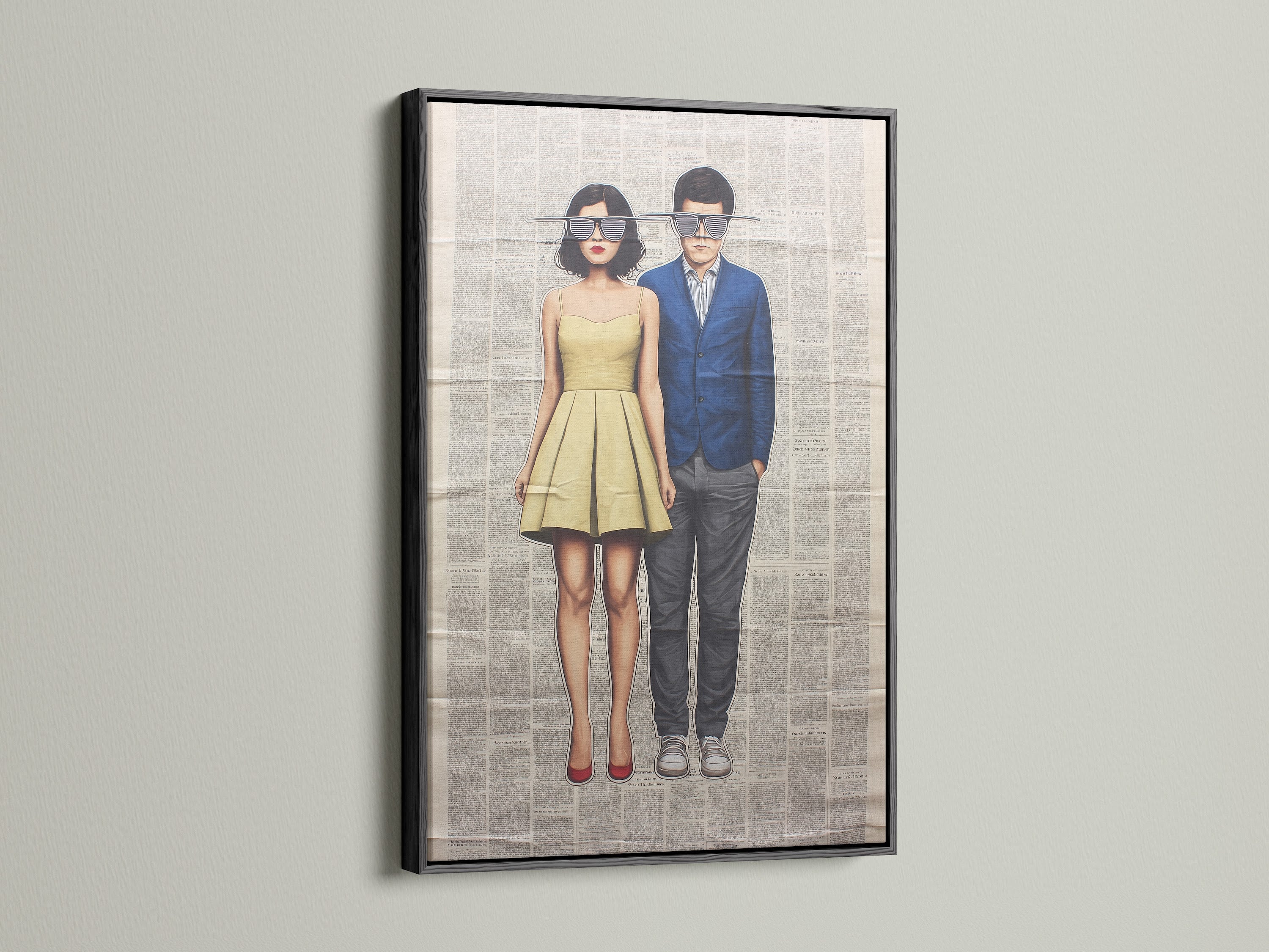 Black frame variant — strong anchor for gallery walls.