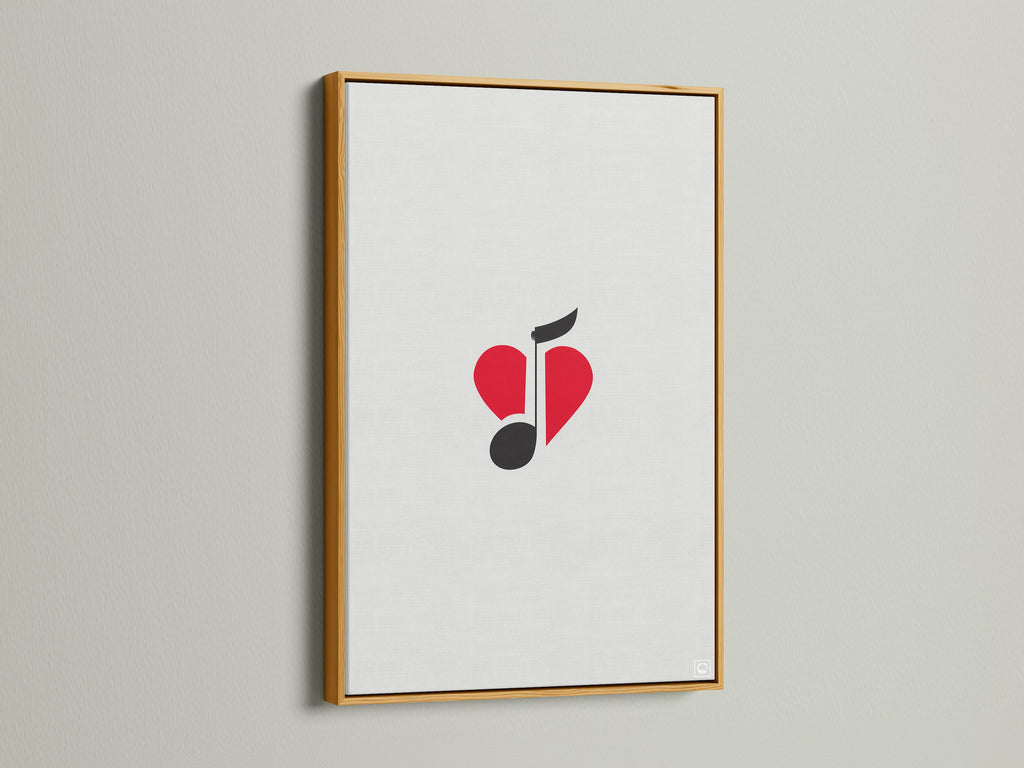 The music love print looks stunning in a gold frame. This artwork is a great addition to your music room decor. It adds a touch of sophistication. The red and black art is visually appealing.