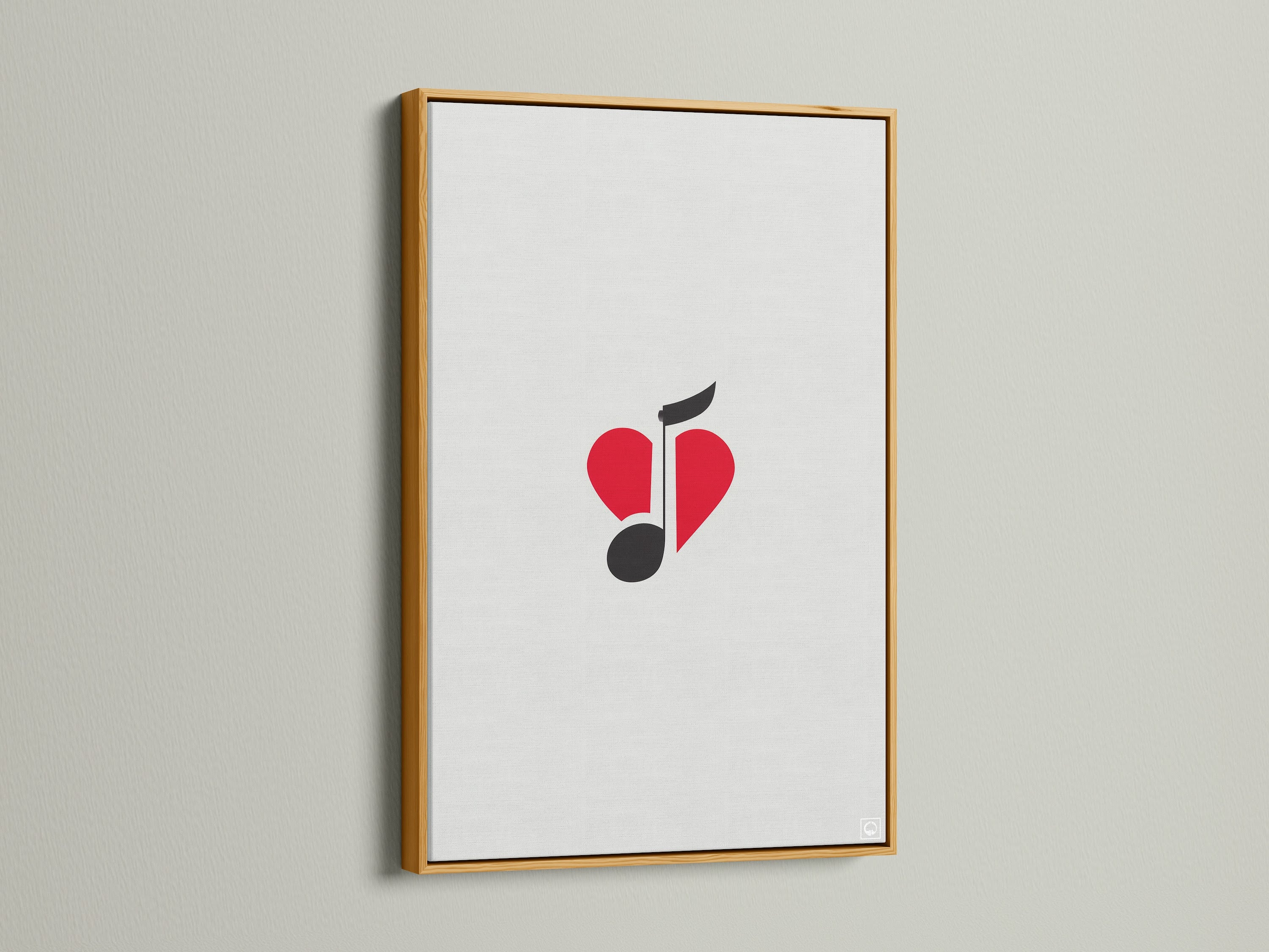 The music love print looks stunning in a gold frame. This artwork is a great addition to your music room decor. It adds a touch of sophistication. The red and black art is visually appealing.