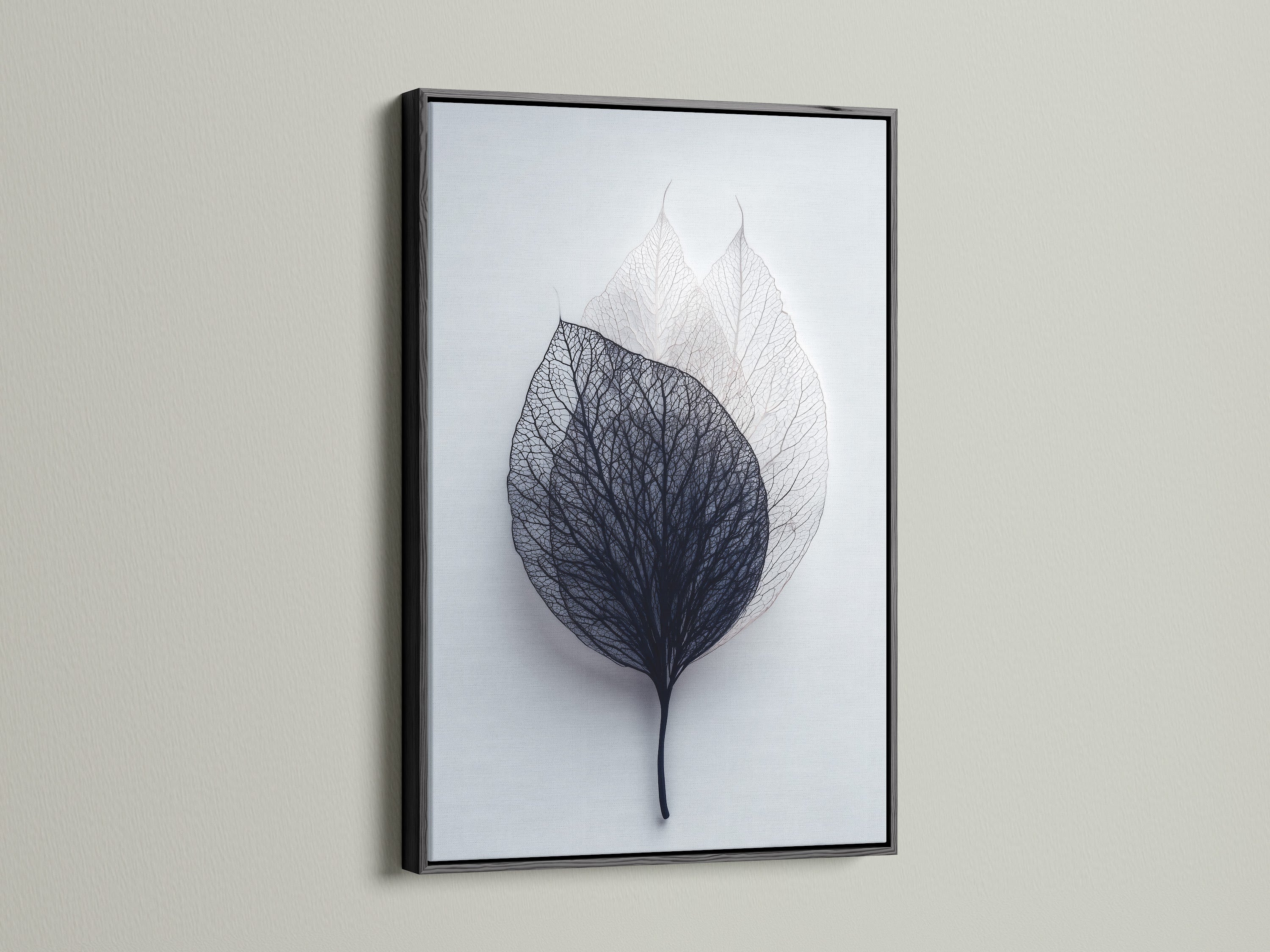 Artwork is elegantly showcased in a sleek black frame. The black frame provides a bold and sophisticated touch. It creates a striking contrast with the artwork. This frame style is perfect for modern spaces. Elevate your artwork with our black frames. This framed art is a timeless and stylish choice. The black frame enhances any artwork.