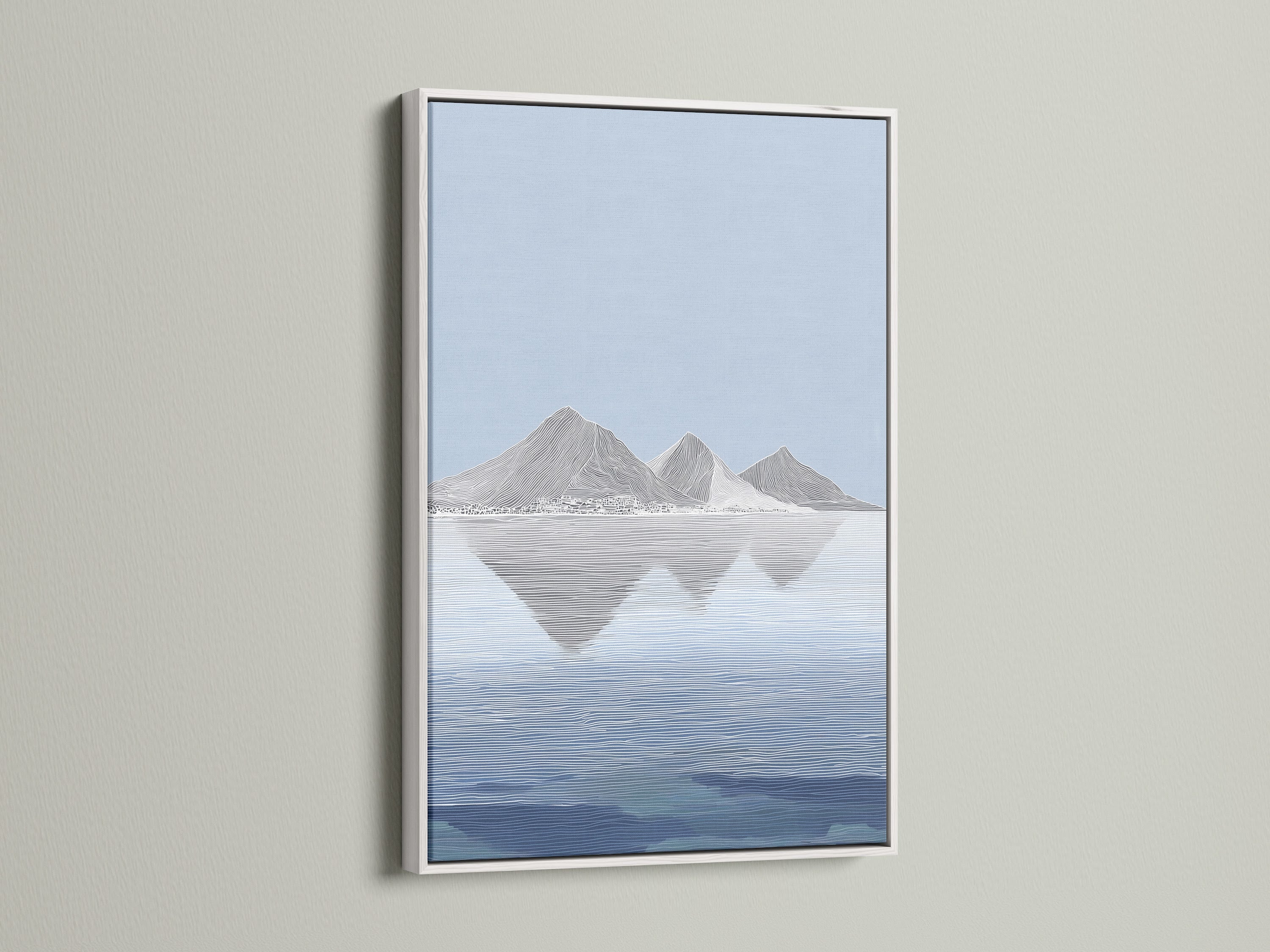 A minimalist white frame showcases a captivating artwork. The clean white frame enhances any artwork. The white frame adds sophistication to your decor. It highlights the art's colors and details. Perfect for modern spaces. Discover the beauty of simplicity with our frames.