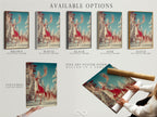 Available options for the Winter Deer artwork include a stretched canvas print fine art poster paper and a floating frame. Choose the option that best suits your style and budget. Create a unique and personalized display of this beautiful winter art.