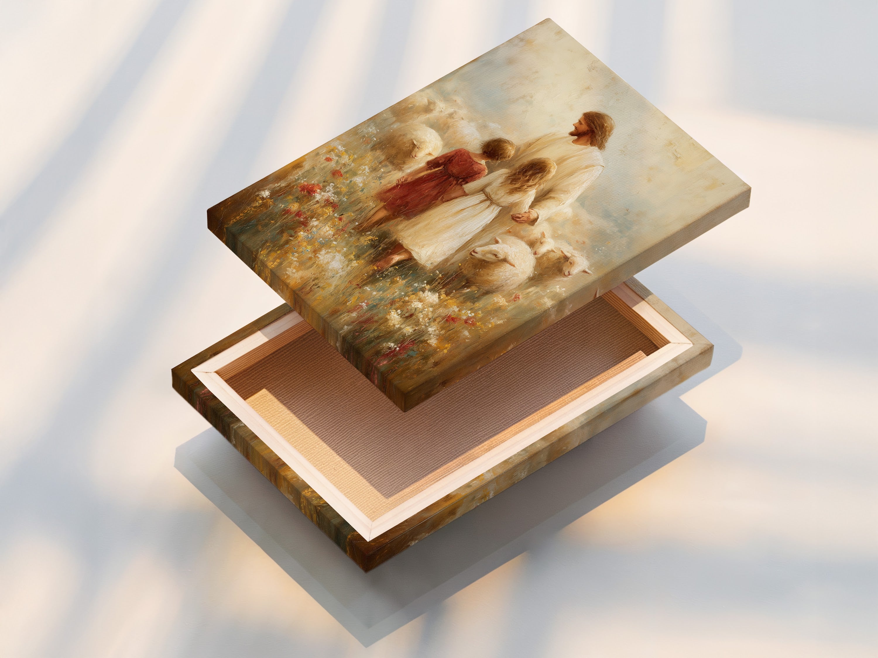 A stretched canvas print is displayed. The canvas is stretched perfectly. It is ready to hang. The artwork wraps around the edges. It creates a clean and modern look. This premium option offers durability and enhances the artwork's visual appeal.