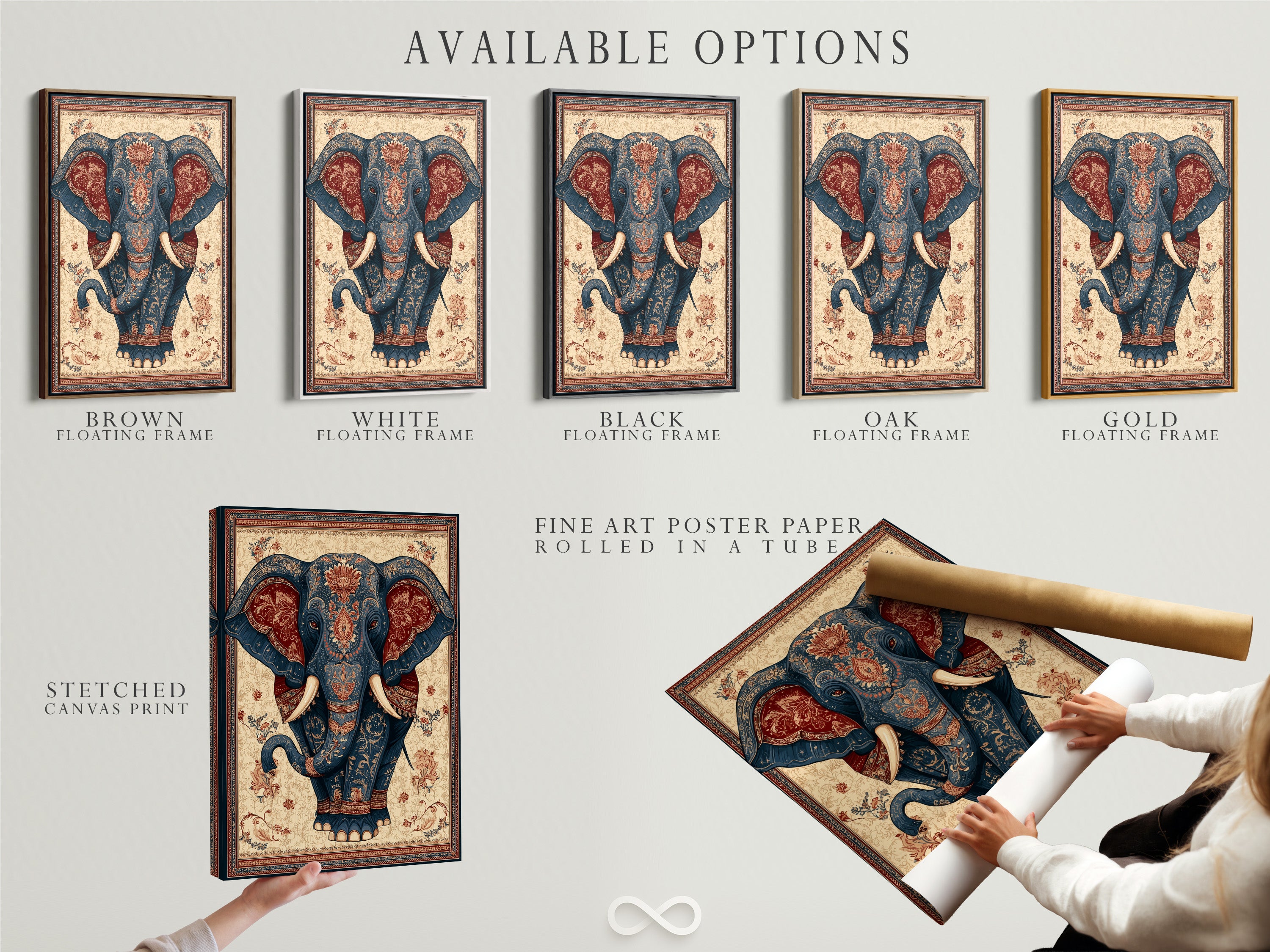 Available art options are displayed. Choose from stretched canvas prints fine art poster paper and floating frames. Each option offers a unique look. Select the perfect format to match your style. Customize your art to suit your taste. Explore our range of high-quality art options.