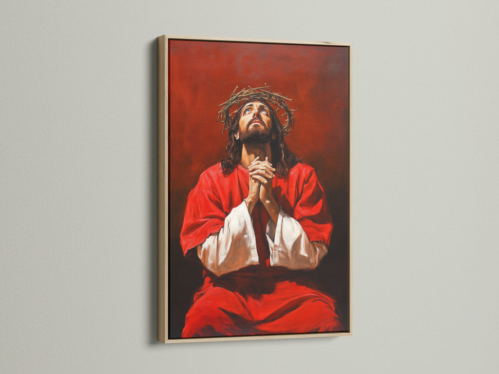 The artwork is displayed in an oak frame. The oak frame enhances the art. This frame provides a natural touch. Find the perfect oak frame for your home or office. It will add warmth to any room.