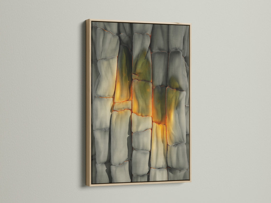 A captivating artwork is displayed in an oak frame. The frame enhances the art's natural tones. This combination creates a warm and inviting atmosphere. It's a timeless choice for any home decor. The oak frame adds a touch of sophistication.