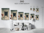 See our size comparison chart in an interior setting. Visualize the perfect size for your space. Our chart helps you choose the right artwork. Transform your home with the perfect piece. Explore our size options now.