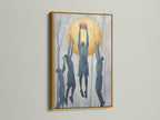 A gold frame accentuates this basketball silhouette art print. This sports wall art brings team spirit to any room. The artwork features grey silhouettes against a gold backdrop. Perfect for boys room decor or a game room. Explore our athletic canvas prints for a touch of elegance and style.