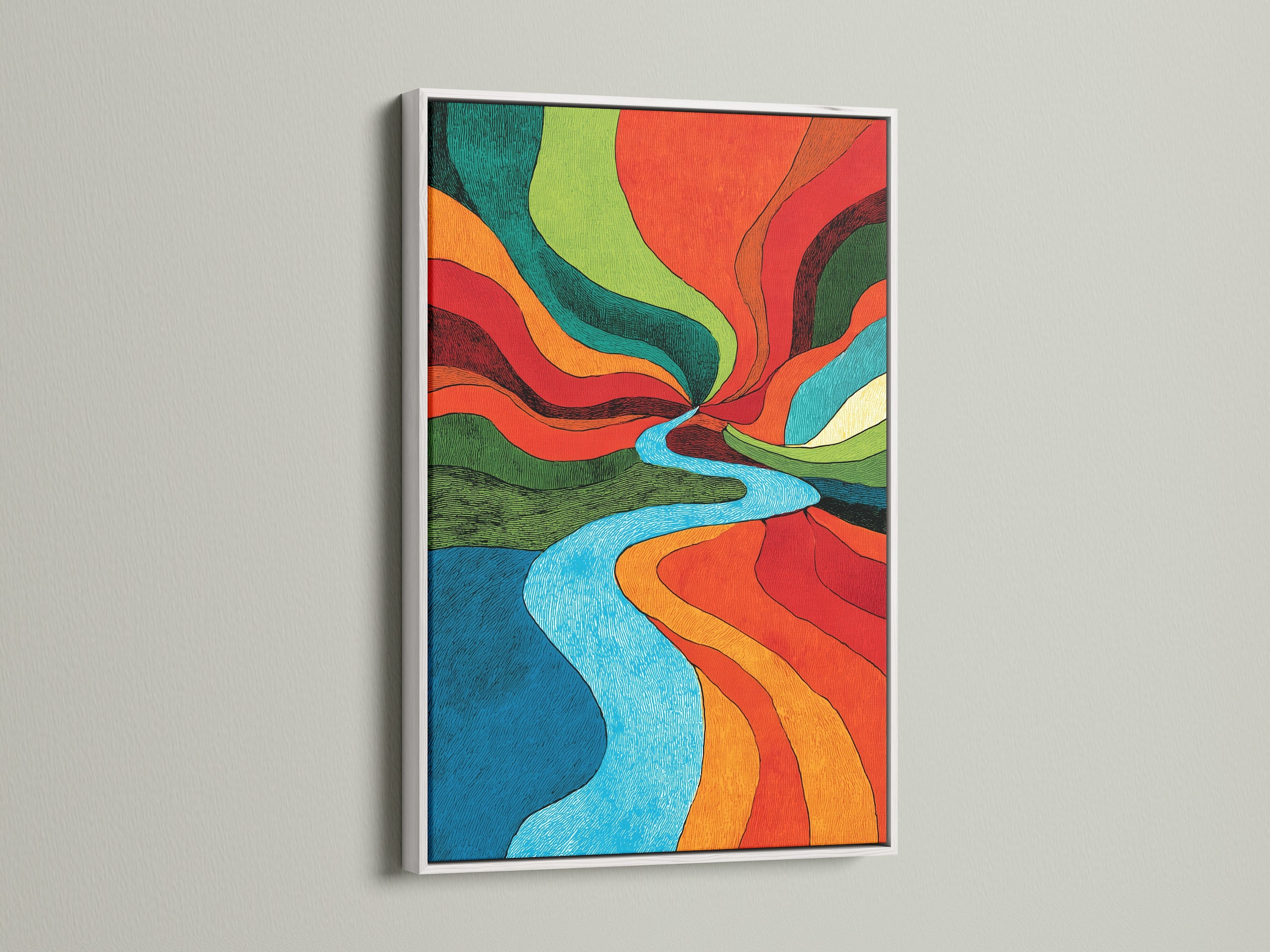 Artwork showcased in a white frame. White frames create a clean and modern look. They allow the artwork to stand out. Enhance your decor with white framed art that complements any interior style.