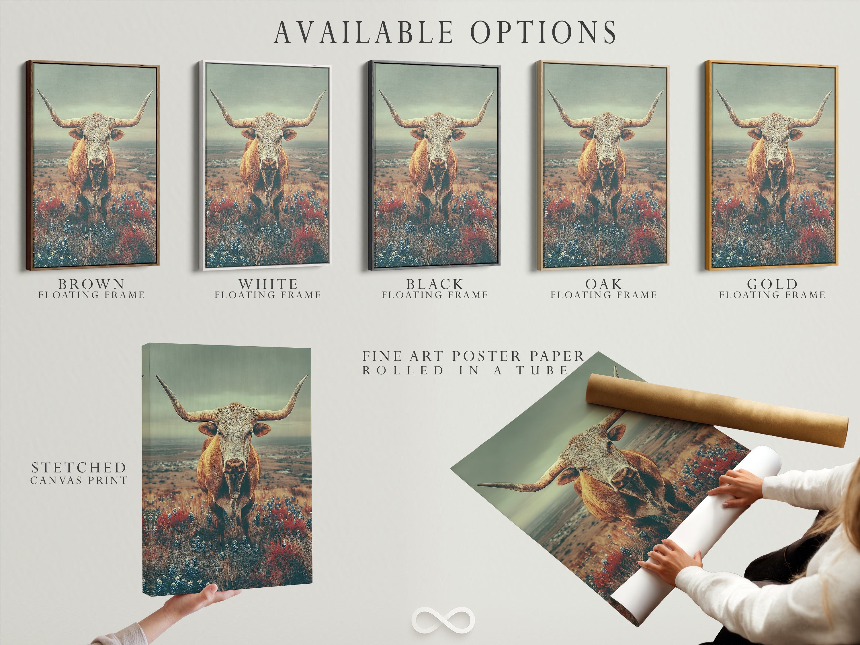 Available options for the Highland Cow art include stretched canvas print fine art poster paper and floating frame options. Find the perfect style. This rustic farm animal wall art is a great addition to your home.
