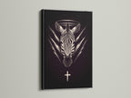 Zebra Celestial artwork with a black frame. This gothic animal wall art features sacred geometry. The black frame complements the dark wall decor. Perfect for creating a gothic home decor aesthetic. This spiritual art piece is unique.