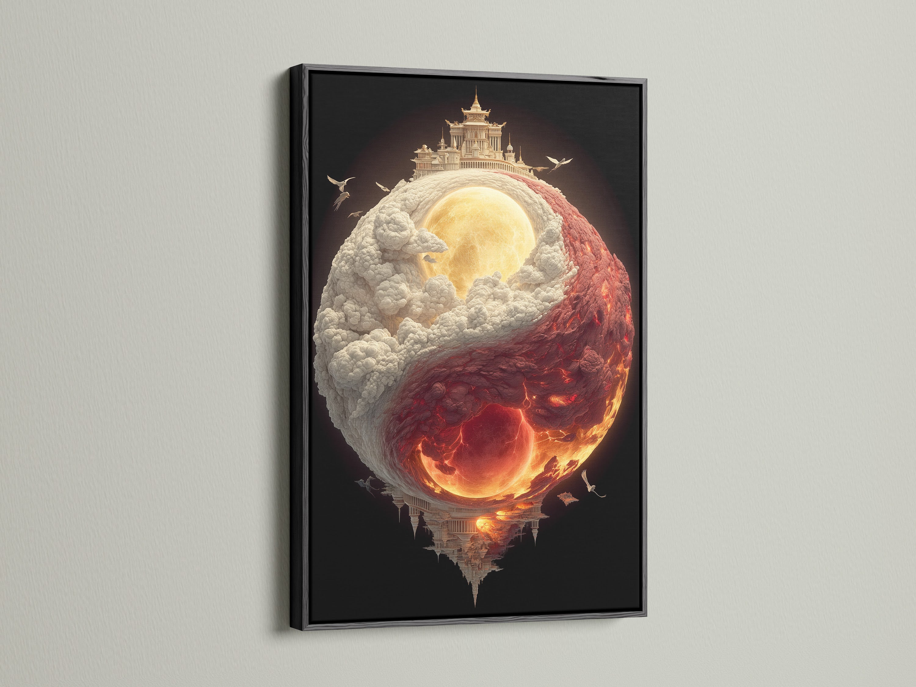 Artwork showcased in a black frame. A black frame is a bold and stylish choice. This frame adds a sophisticated touch. Perfect for creating contrast. Discover the impact of a black frame. Frame your artwork with confidence. It makes a statement.