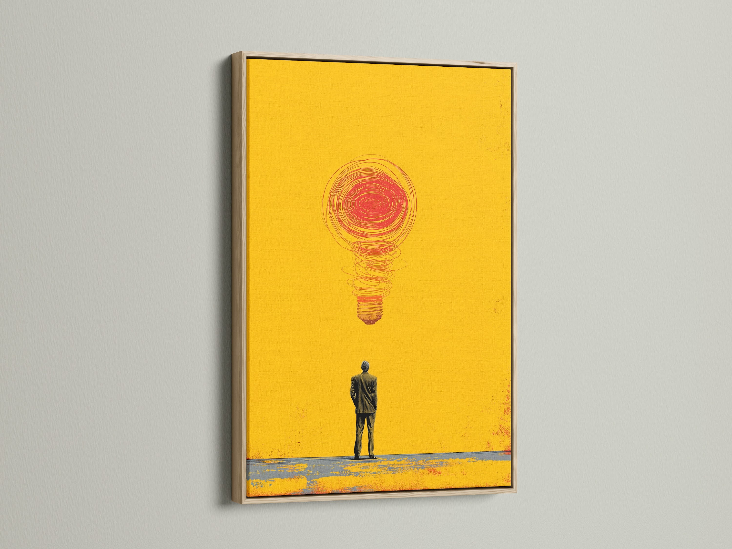 This is an oak frame showcasing a piece of art. The oak frame enhances the artwork's aesthetic. This frame is a classic choice for any artwork. The natural wood grain of the oak frame is beautiful. Consider an oak frame to elevate your artwork today.