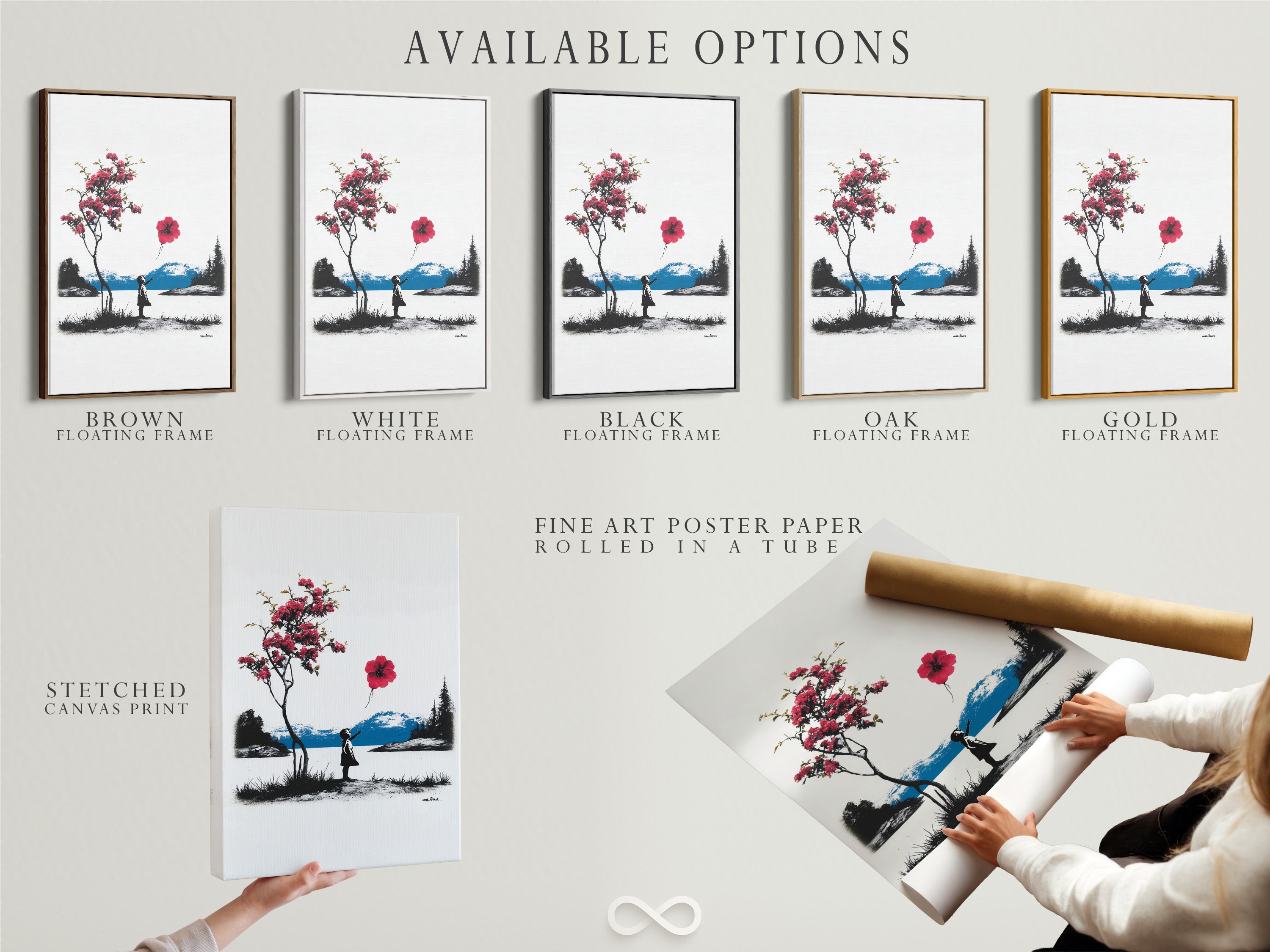 Explore available artwork options. Choose from stretched canvas prints. Consider fine art poster paper or floating frames. Find the perfect medium and presentation. Customize your art to suit your style.