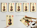 Available options for abstract musical instrument artwork. Includes stretched canvas print fine art poster paper and floating frame. It is great for music enthusiasts. This violin art print complements modern styles. Perfect for music rooms band rooms studios and music schools.