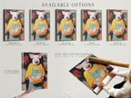 Available options for the Pig Baker artwork. Choose from a stretched canvas print a fine art poster paper or a floating frame. Customize your artwork to match your style. Find the perfect piece.
