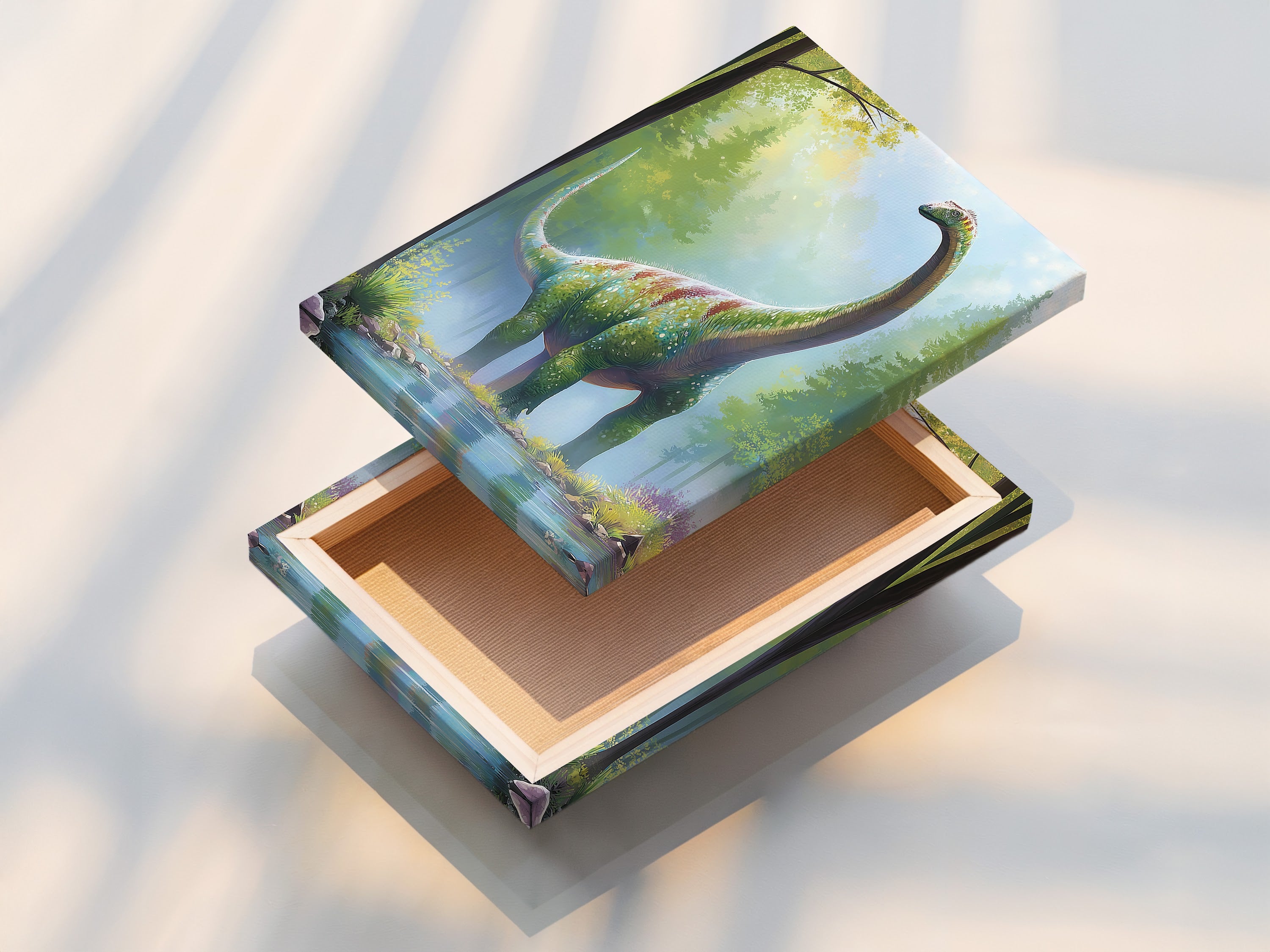 View a stretched canvas print of art. The canvas is stretched perfectly for a gallery-ready look. This technique ensures durability. It enhances the artwork's presentation. Order your stretched canvas print today