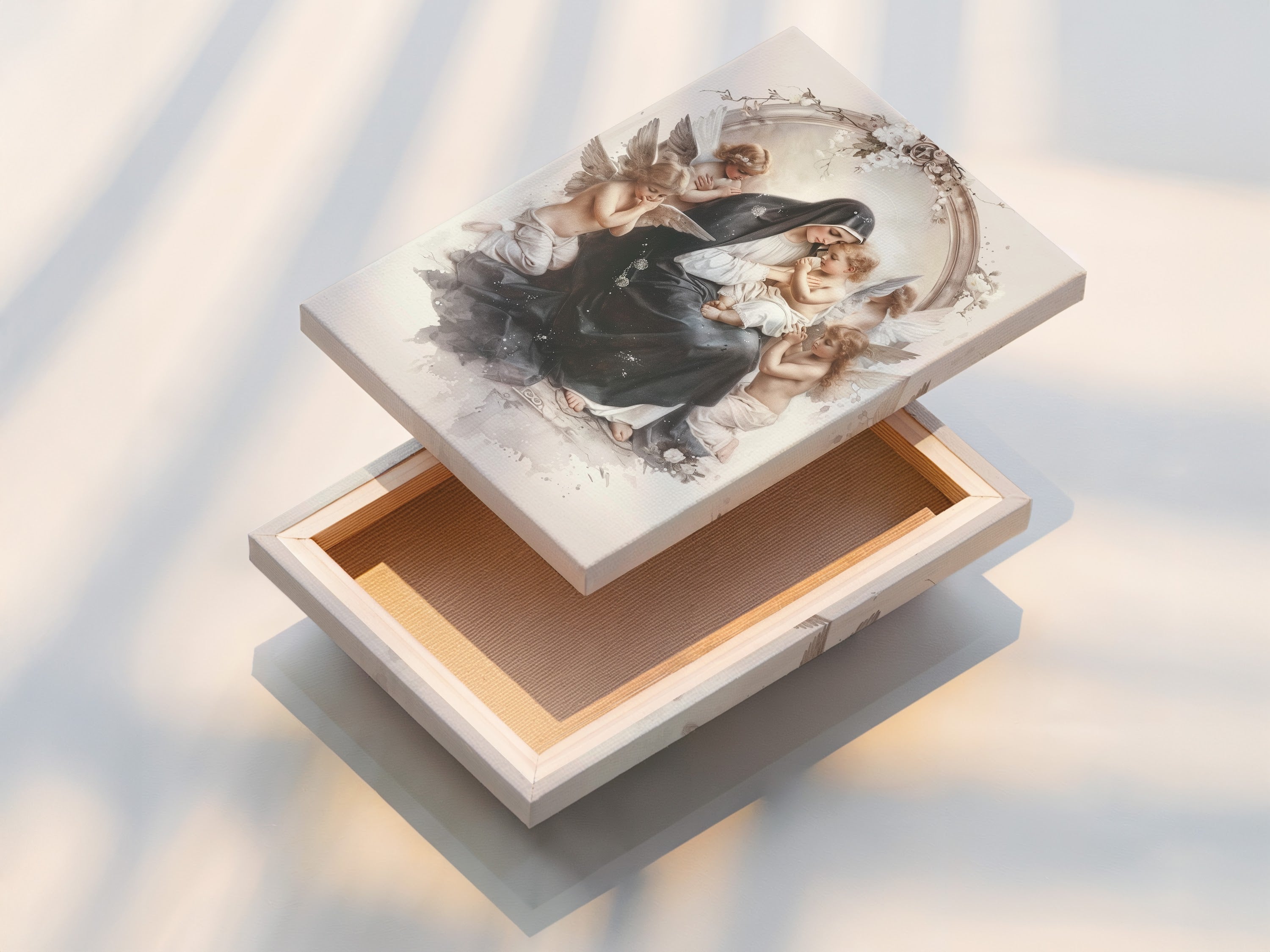 This is a stretched canvas print. The stretched canvas print is ready to hang. The canvas provides a textured look. It enhances the artwork's visual appeal. Enjoy gallery-quality art in your home or office.