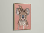 Oak Frame presents the Koala Wall Art. This animal canvas print is perfect for a trendy nursery. The Koala wears a leopard print headband and pearl necklace. This Australian animal art is ideal for kids' rooms.