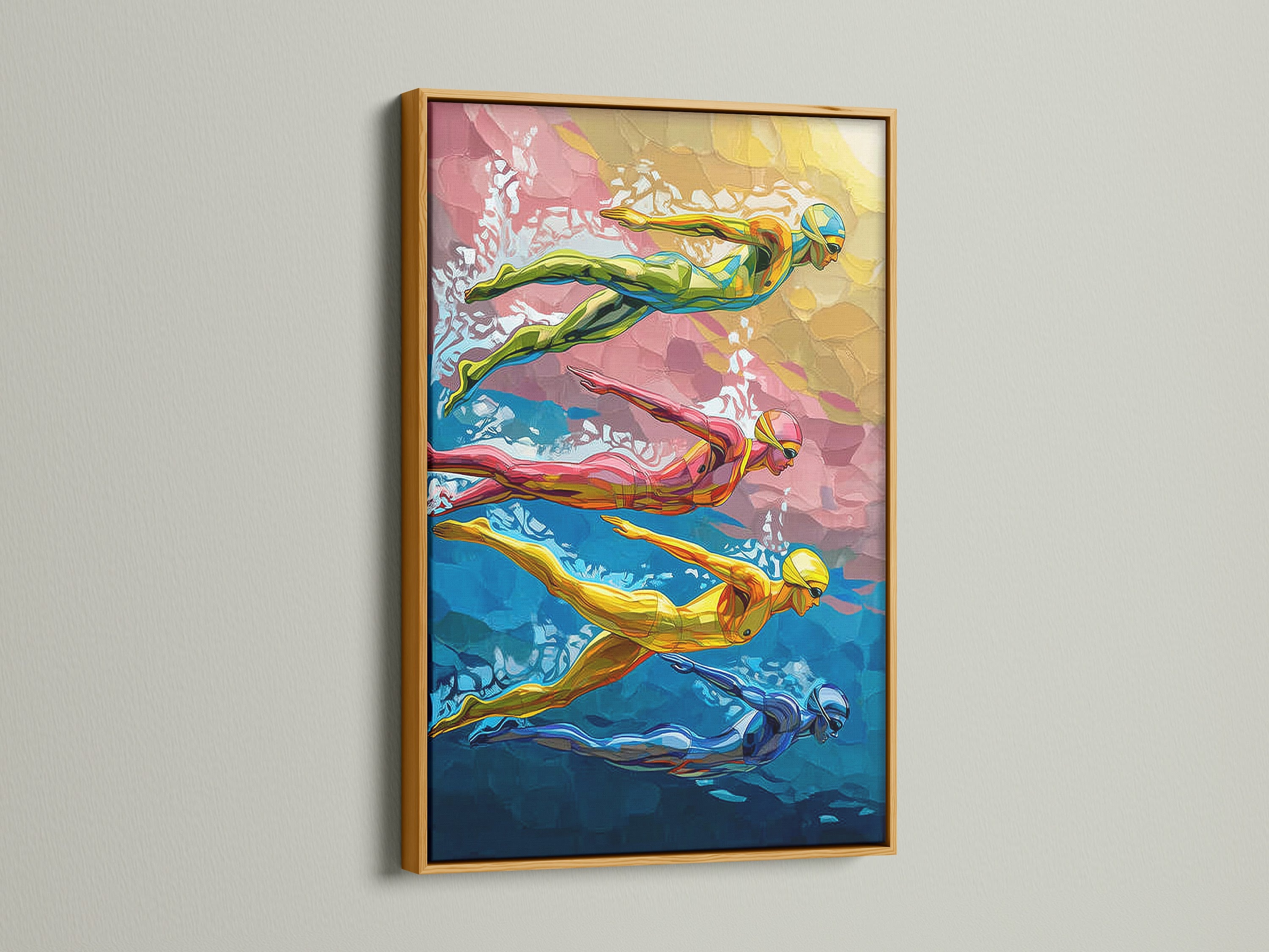 Gold framed variation of the Swimming Pool artwork