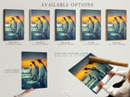 Available options for penguin wall art. Options include stretched canvas print fine art poster paper and a floating frame. Customize your arctic animal art to match your style. Find the perfect piece.