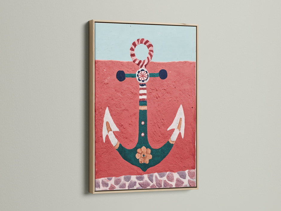 Anchor Canvas Print — angled view Anchor canvas print angled view in oak frame