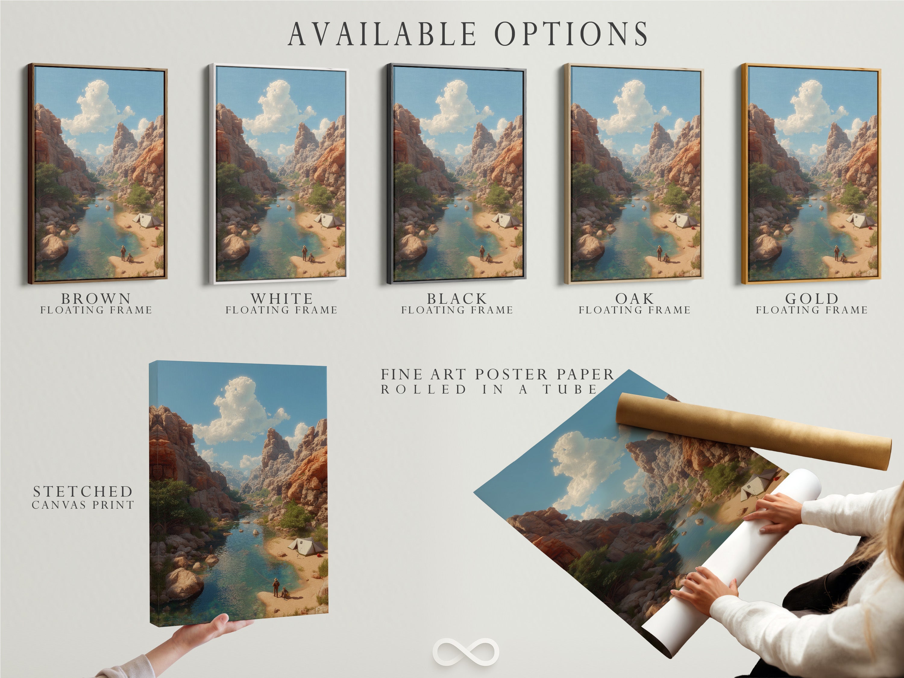 Explore available options for canvas prints. Consider fine art poster paper or a floating frame. Choose the perfect medium and presentation. See the possibilities for your favorite art. Transform your walls with our unique options. Start today.